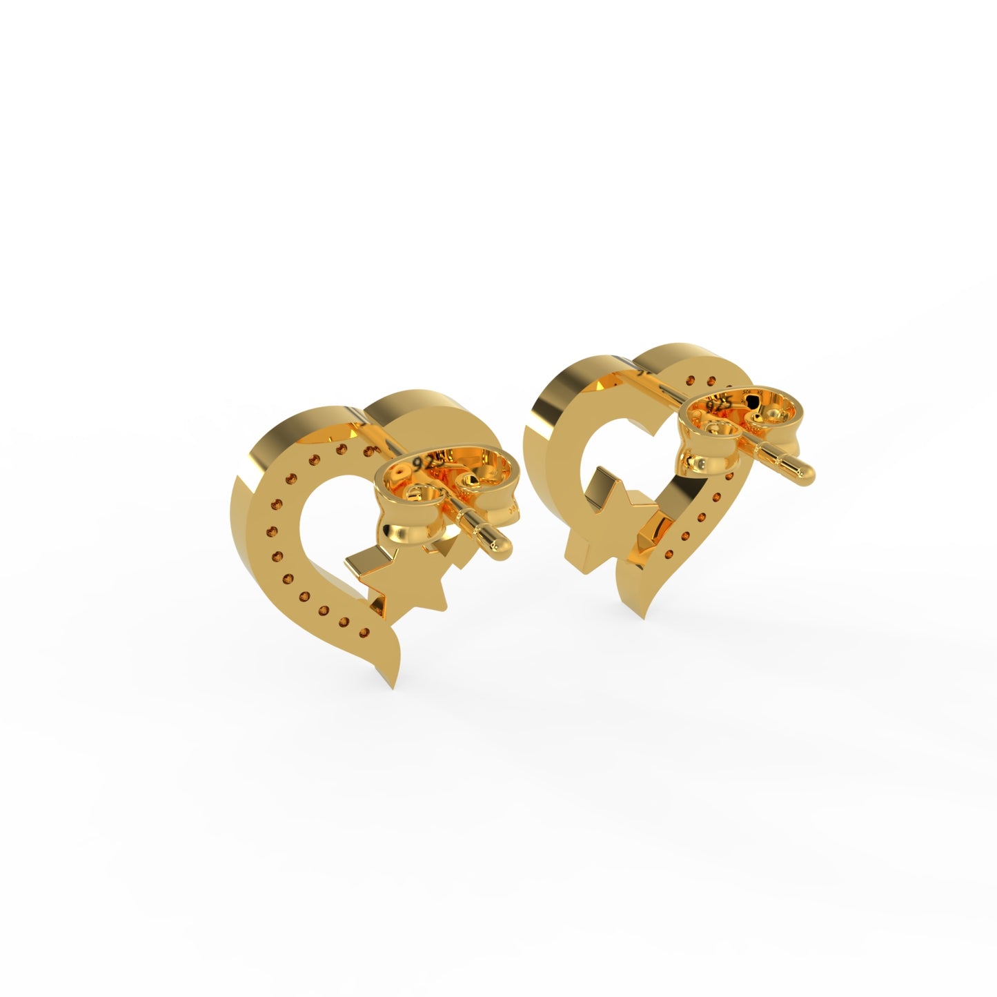 92.5 Silver Starlit Heart Earrings