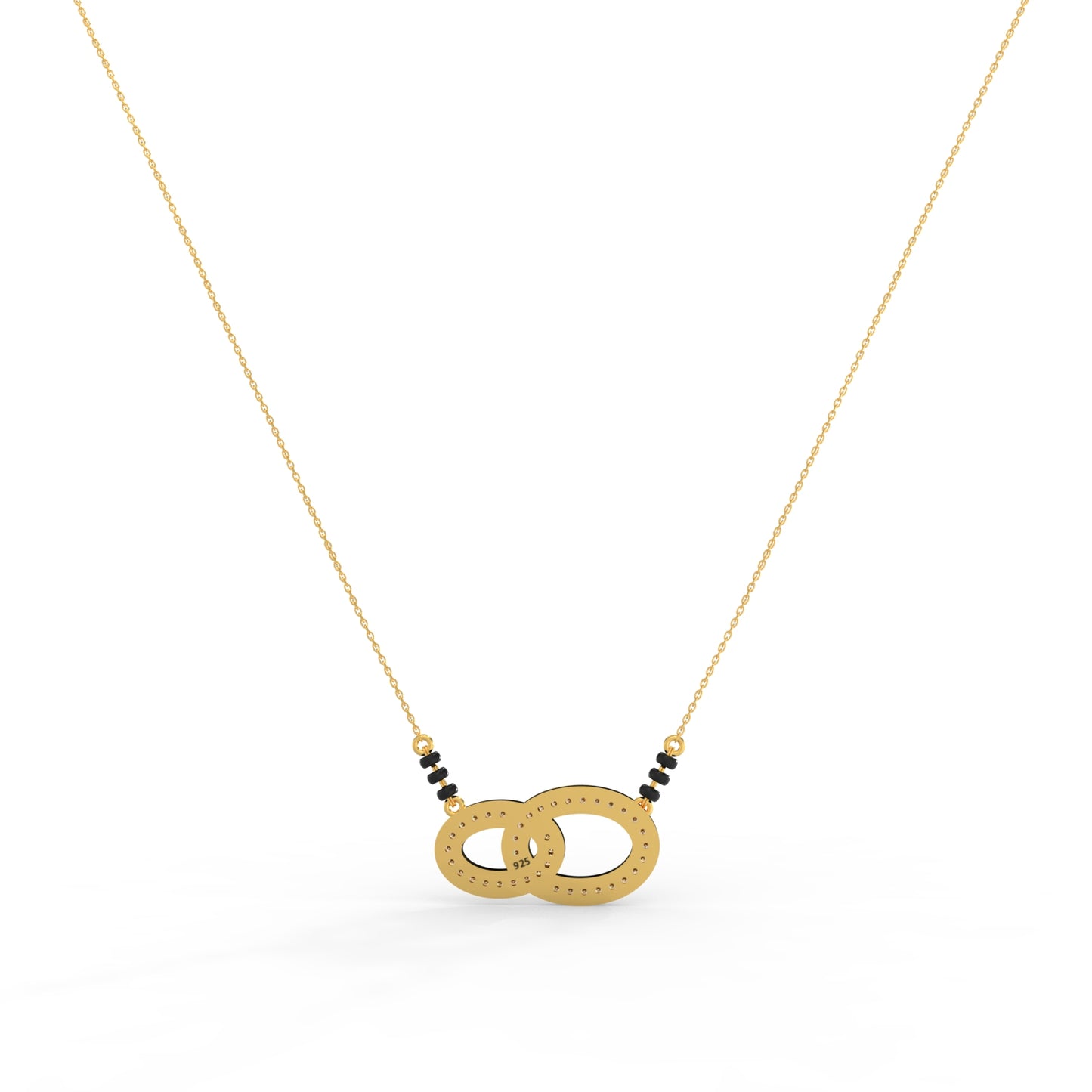 92.5 Silver Dual Infinity Mangalsutra Pendant Necklace