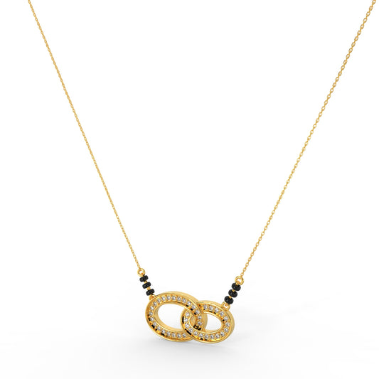 92.5 Silver Dual Infinity Mangalsutra Pendant Necklace