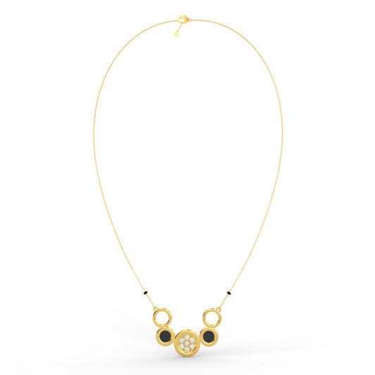 92.5 Silver Circle Harmony Mangalsutra Pendant Necklace