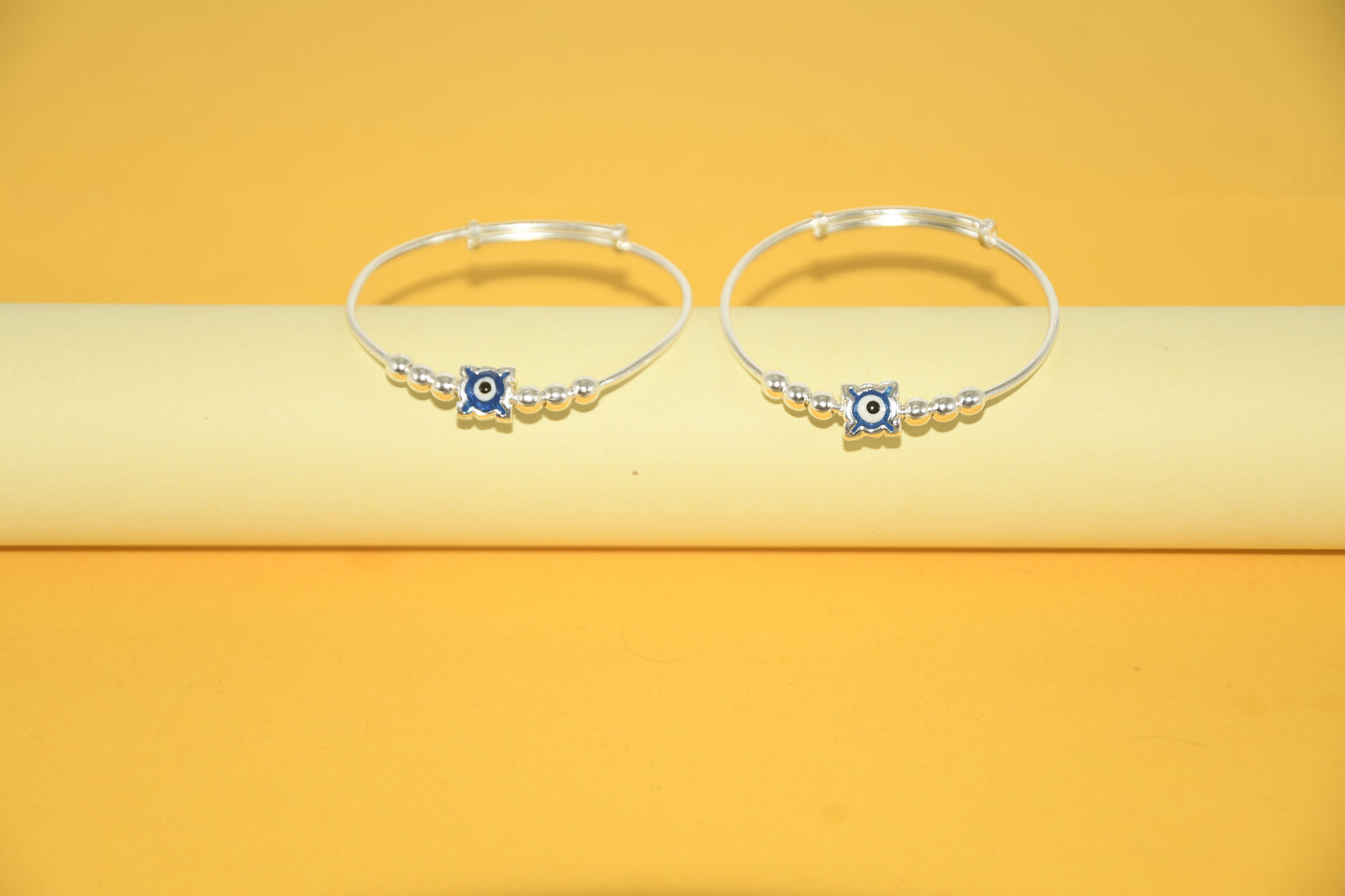 92.5 Silver Evil Eye Kadas (Pair of 2)