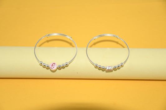 92.5 Silver Initial ‘G’ Kadas (Pair of 2)