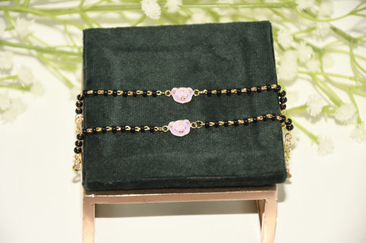 Pig Charm Black Bead Nazariya Bracelet