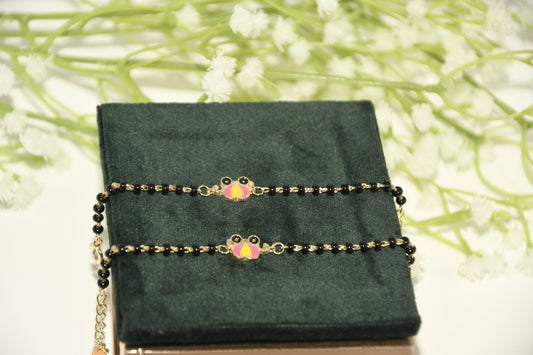 Owl Charm Black Bead Nazariya Bracelet
