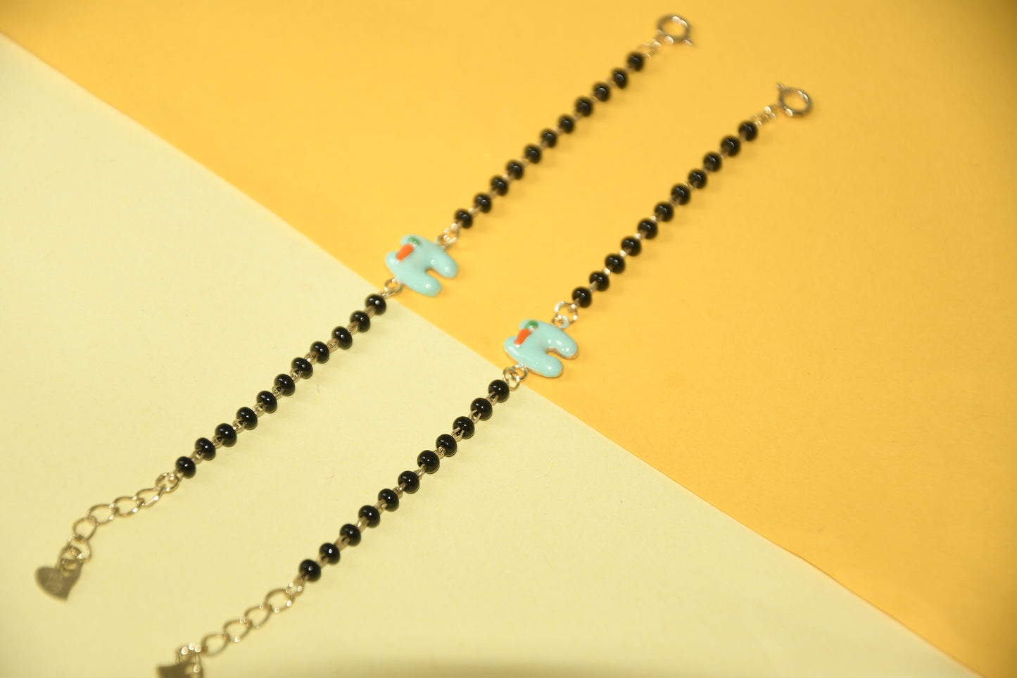 Blue Tooth Fairy Black Bead Nazariya Bracelet (Pair of 2)