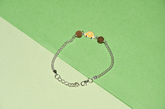 92.5 Yellow Car Silver Charm Bracelet
