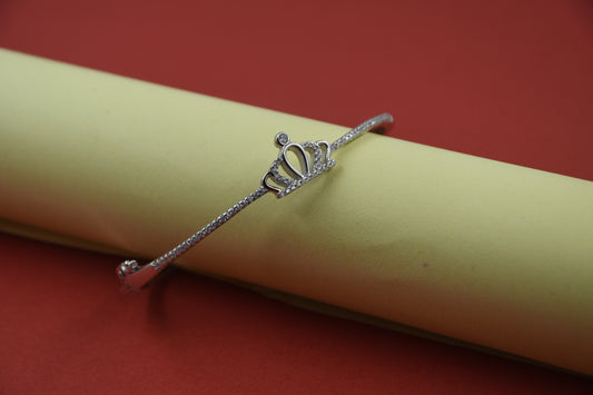 92.5 Silver Crown Women Kada Bracelet