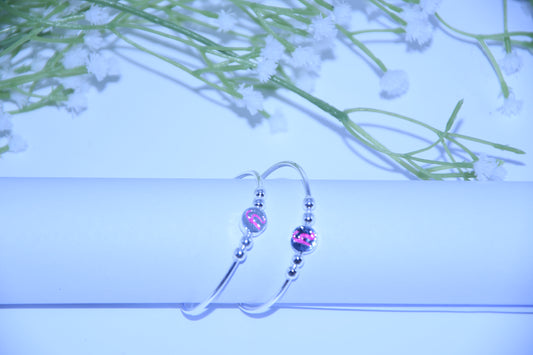 92.5 Silver Initial rhodium ‘Y’ Kadas (Pair of 2)