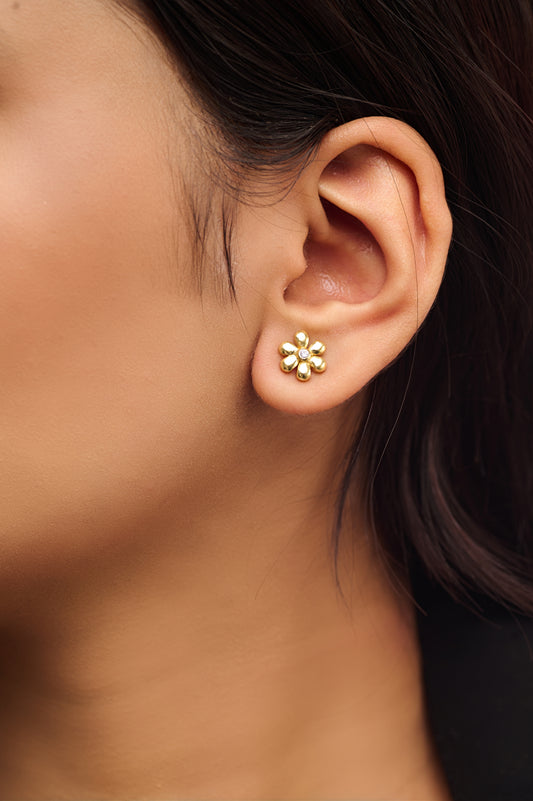 Matte Petal Flower Stud Earrings