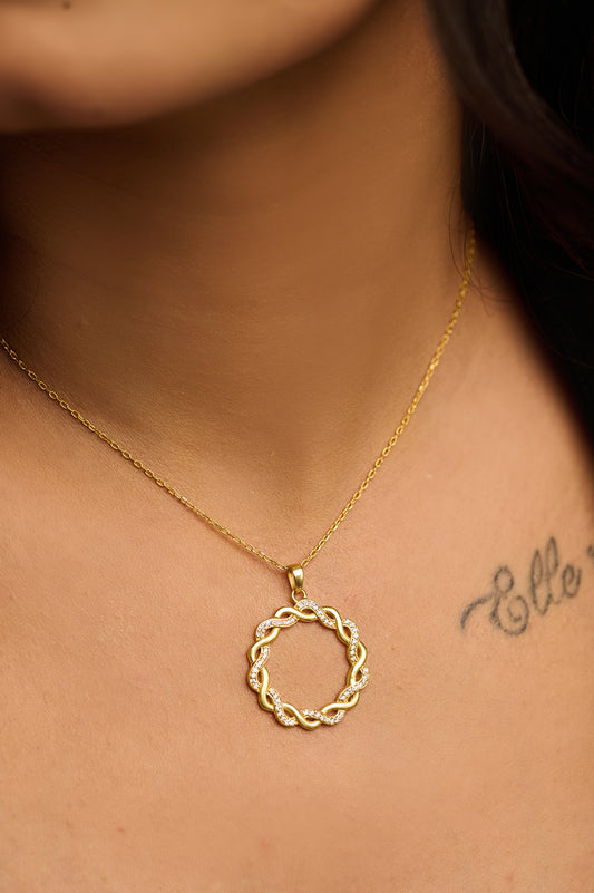 92.5 Twisted Silver Circle Pendant