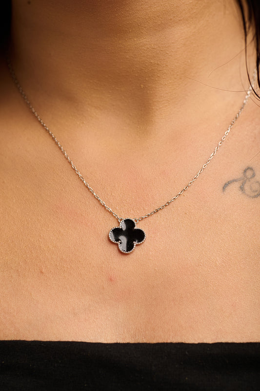 92.5 Silver Green Clover Good Luck Pendant Chain