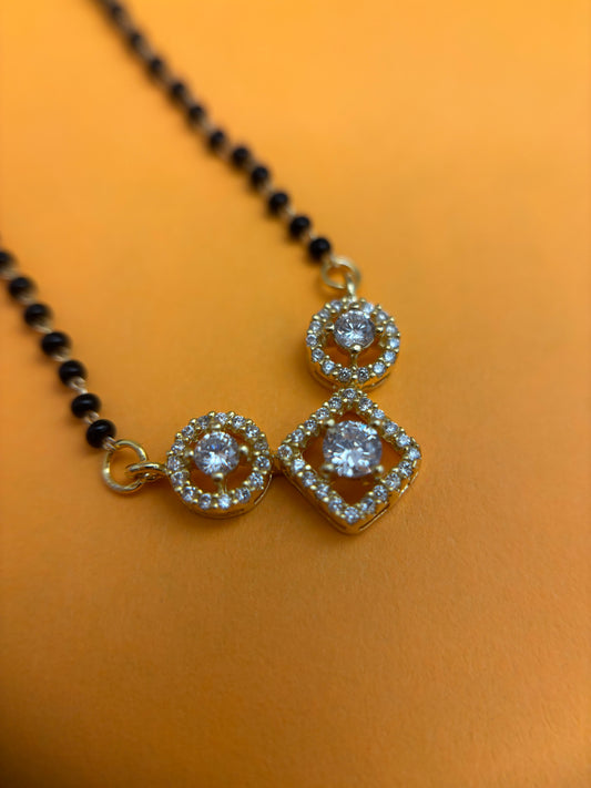 92.5 Silver Trinity Circle & Rectangle Mangalsutra