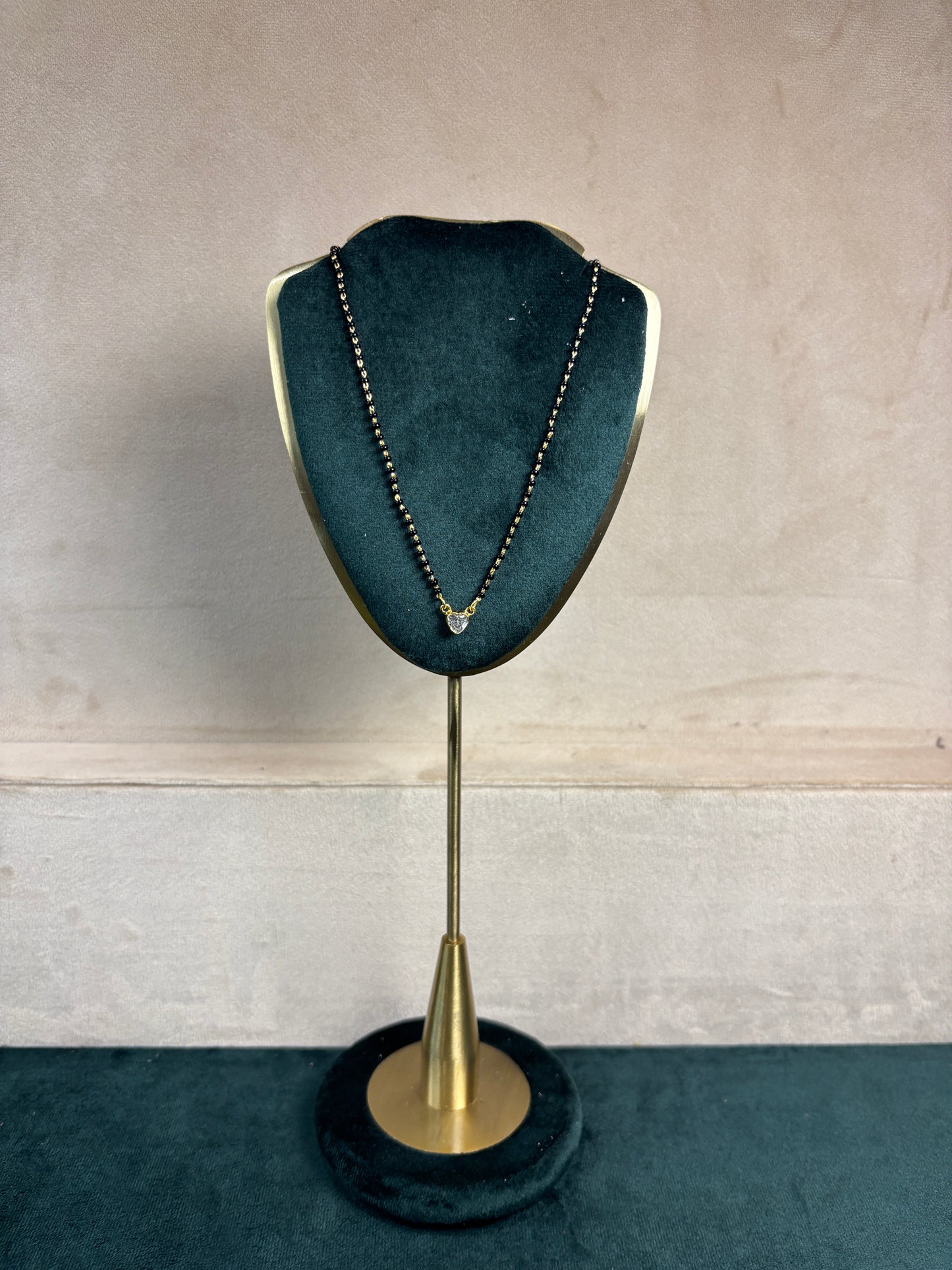 92.5 Silver Heart Solitaire Mangalsutra