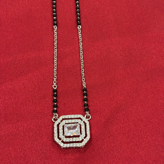 92.5 Silver Octagan stone Mangalsutra