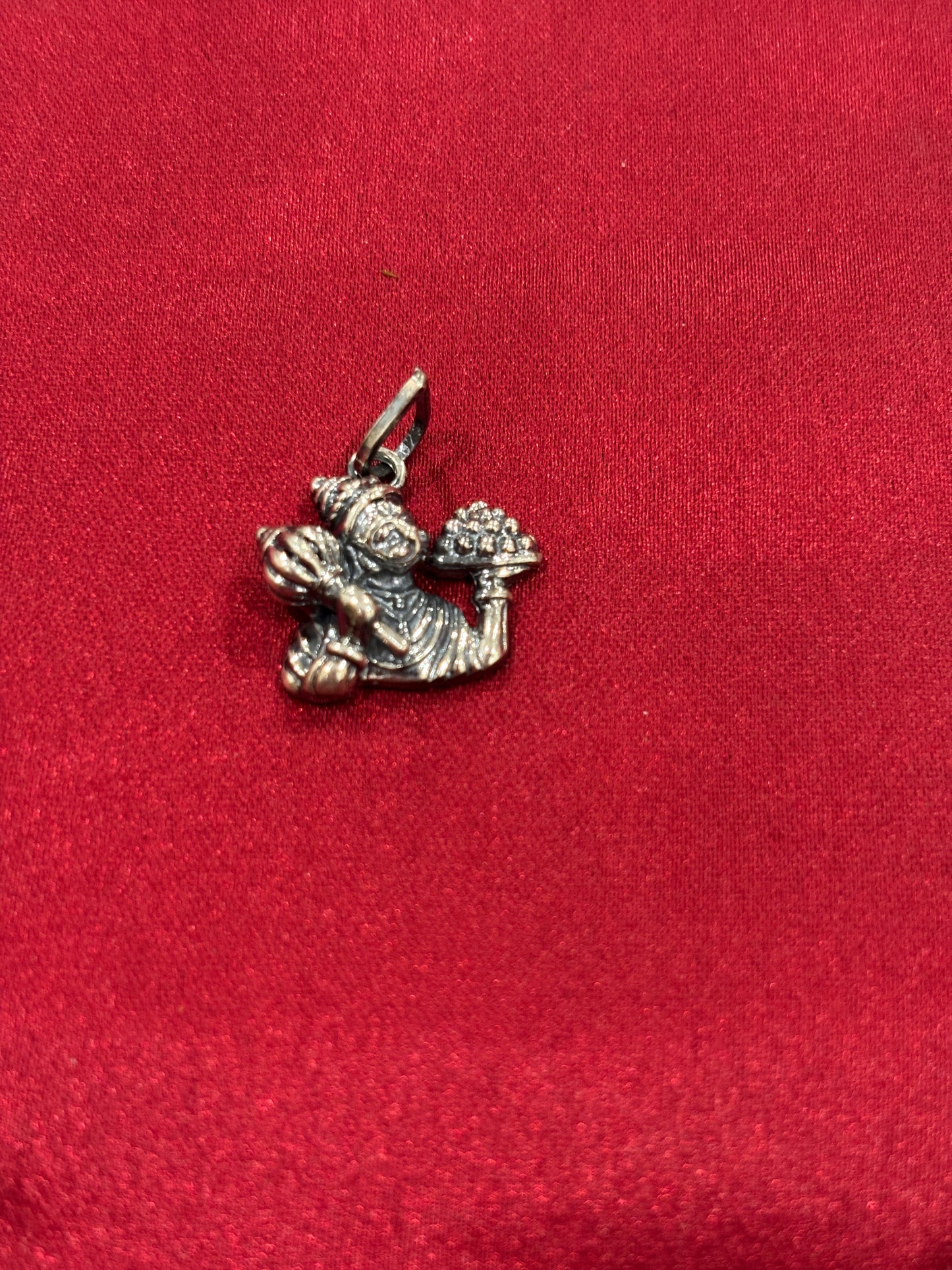 92.5 Silver Hanuman Oxidized Pendant Model1