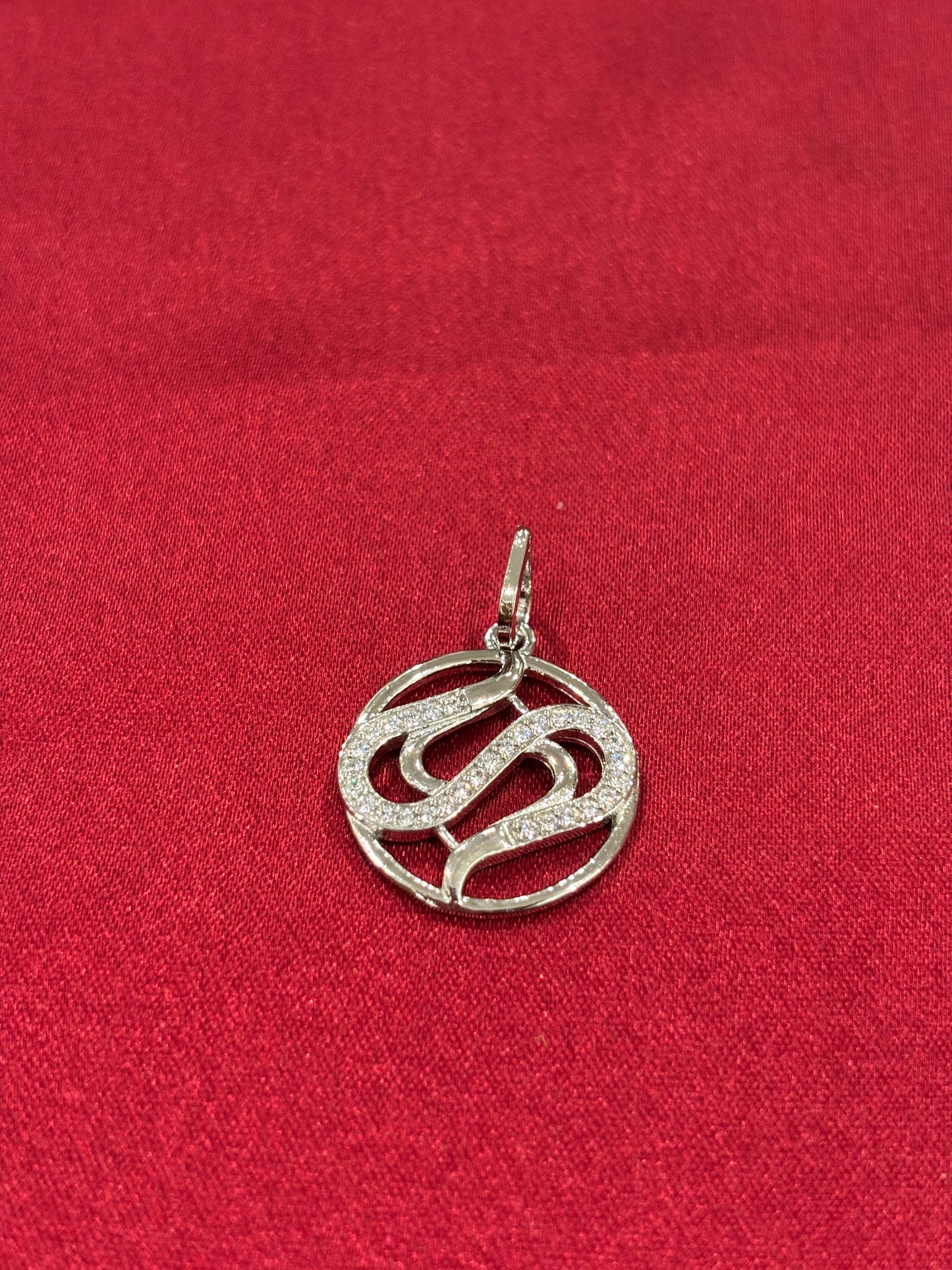 92.5 Silver Snake inspired Zircon Pendant