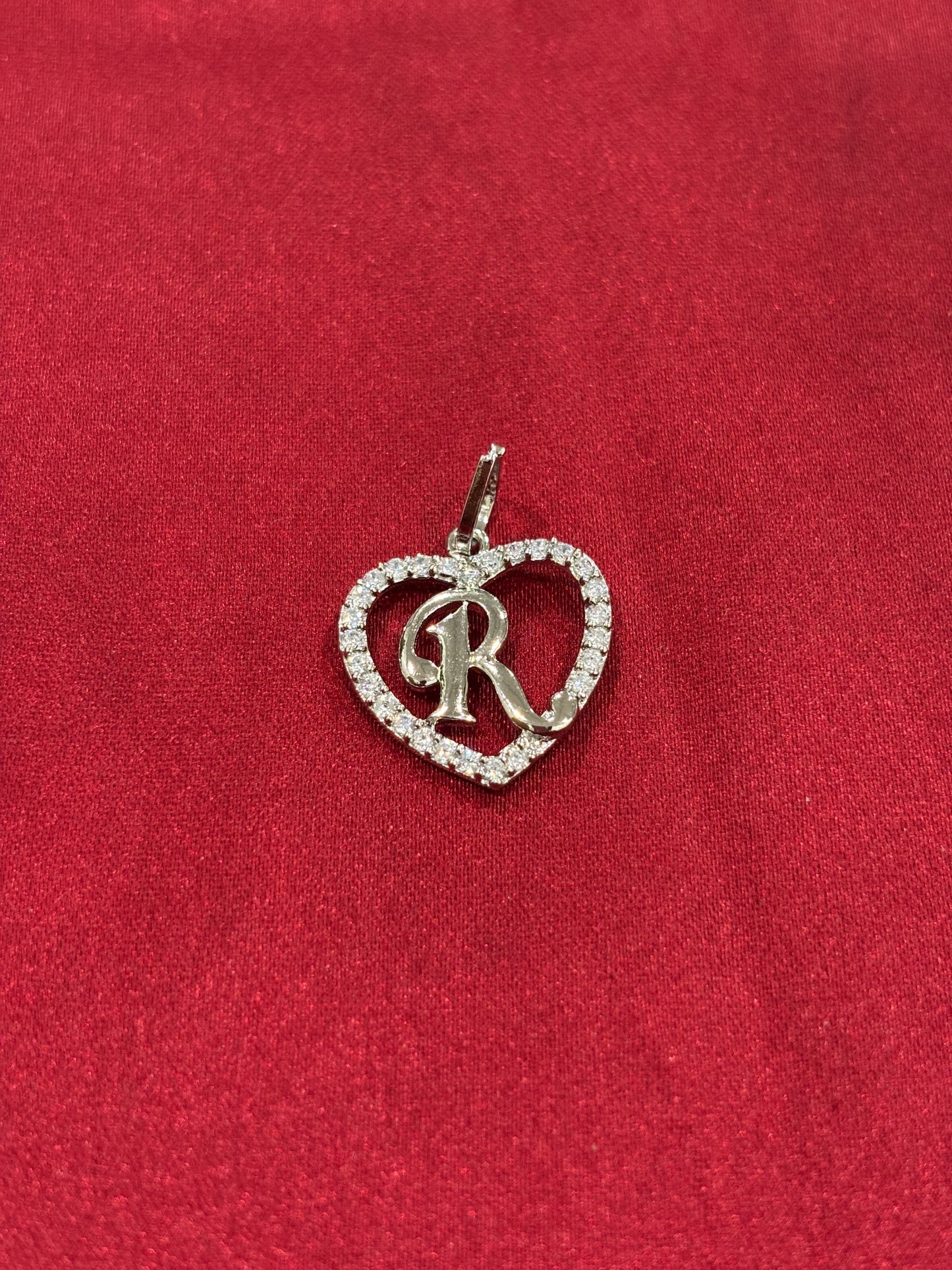 92.5 Silver Alphabet 'R' Heart Pendant
