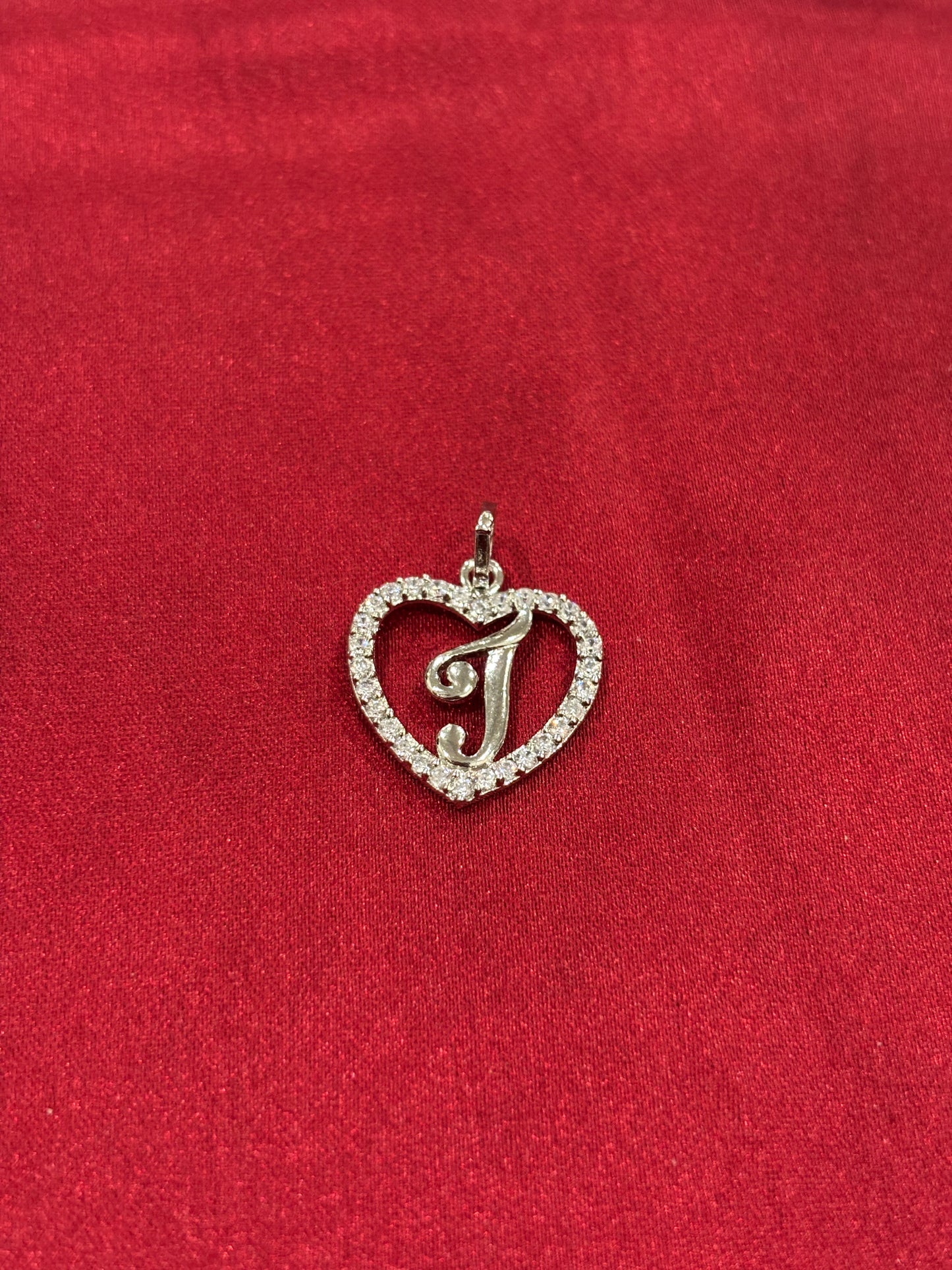92.5 Silver Alphabet 'J' Heart Pendant