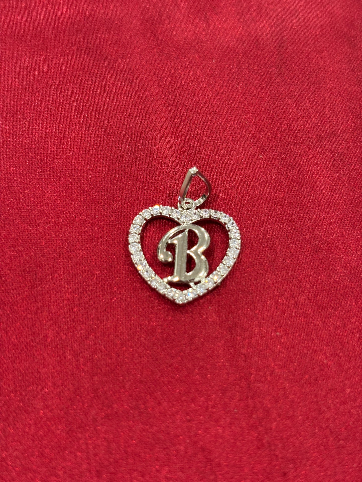92.5 Silver Alphabet 'B' Heart Pendant