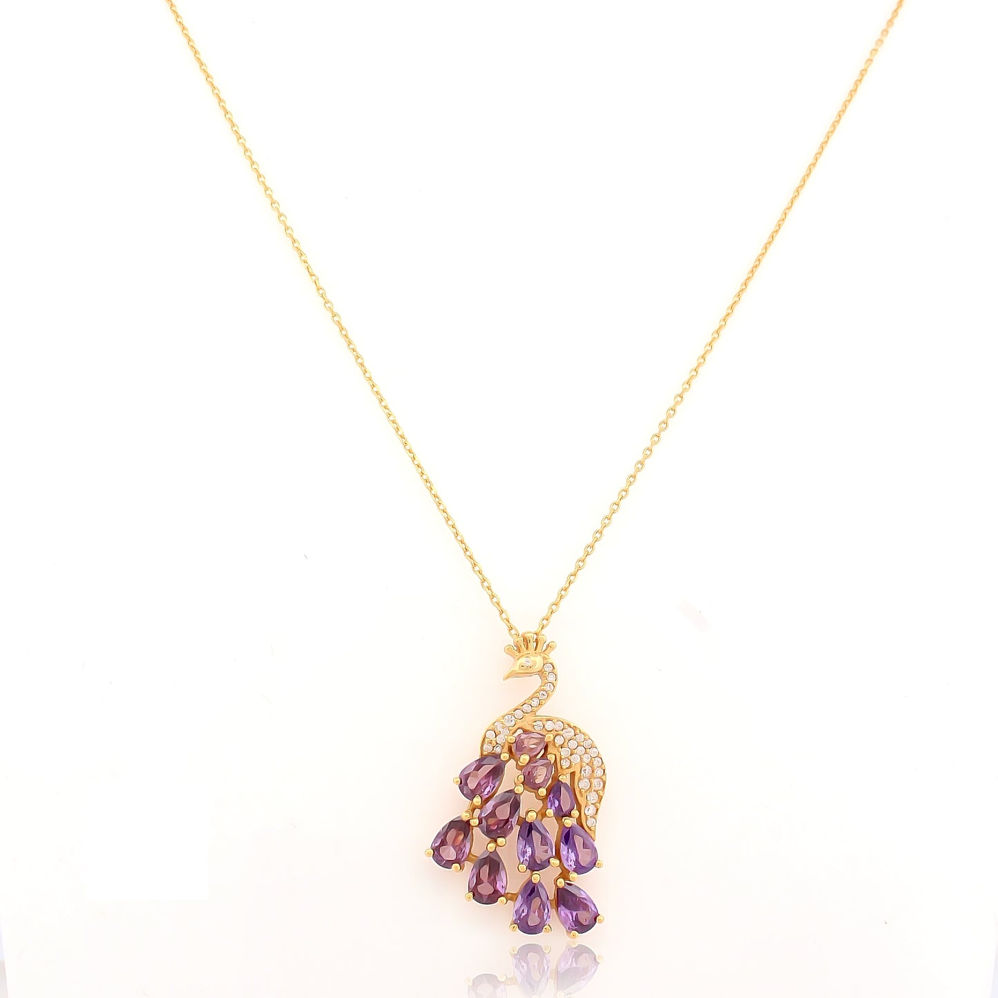 Regal Peacock Silver Pendant