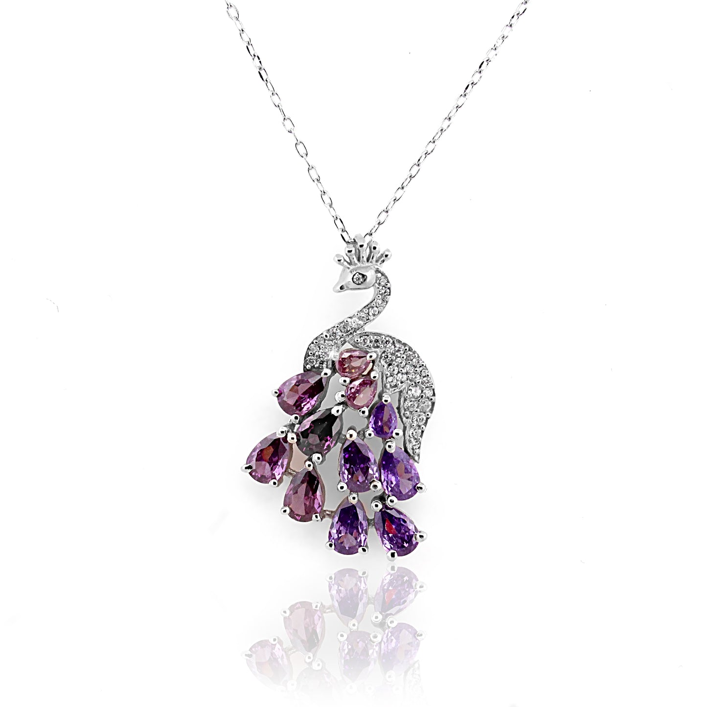 Regal Peacock Silver Pendant