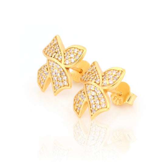 Micro-Stone Bowknot Studs