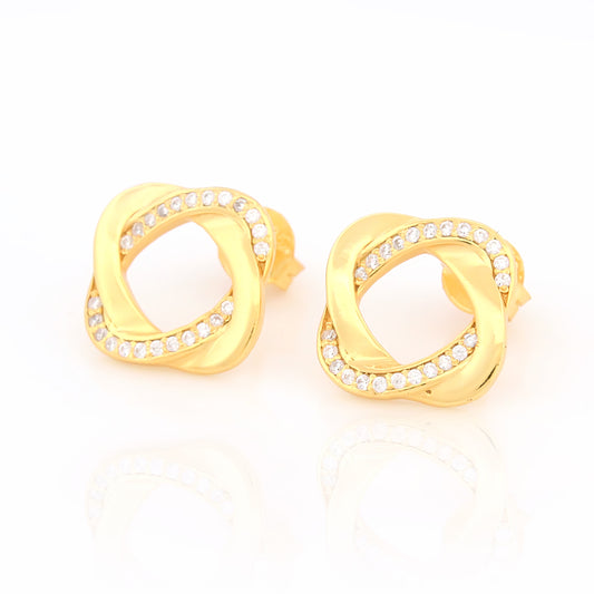Interlocked Twisted Circle Studs