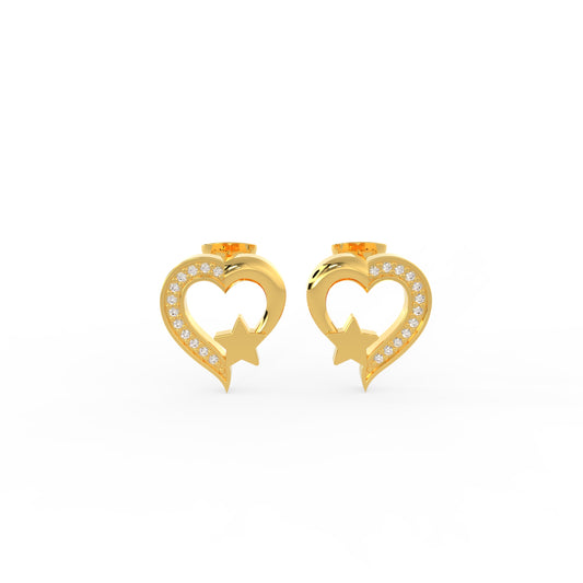 92.5 Silver Starlit Heart Earrings