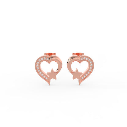 92.5 Silver Starlit Heart Earrings