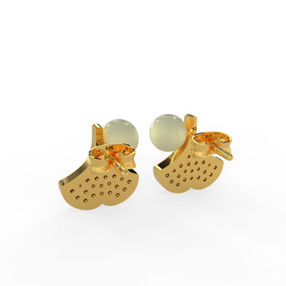 92.5 Silver FanShape Earrings