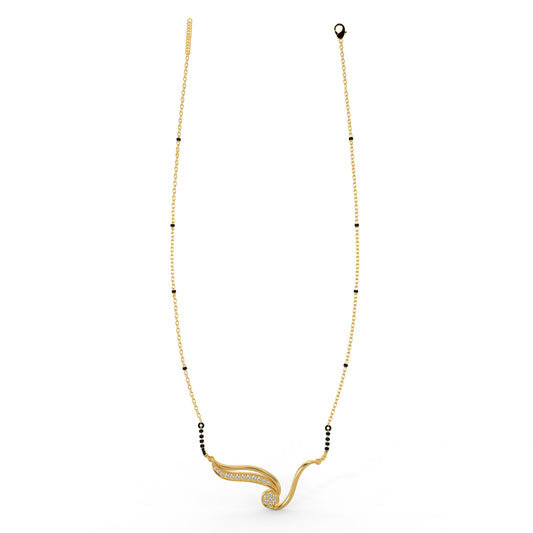 92.5 Silver Elegant Wave Mangalsutra