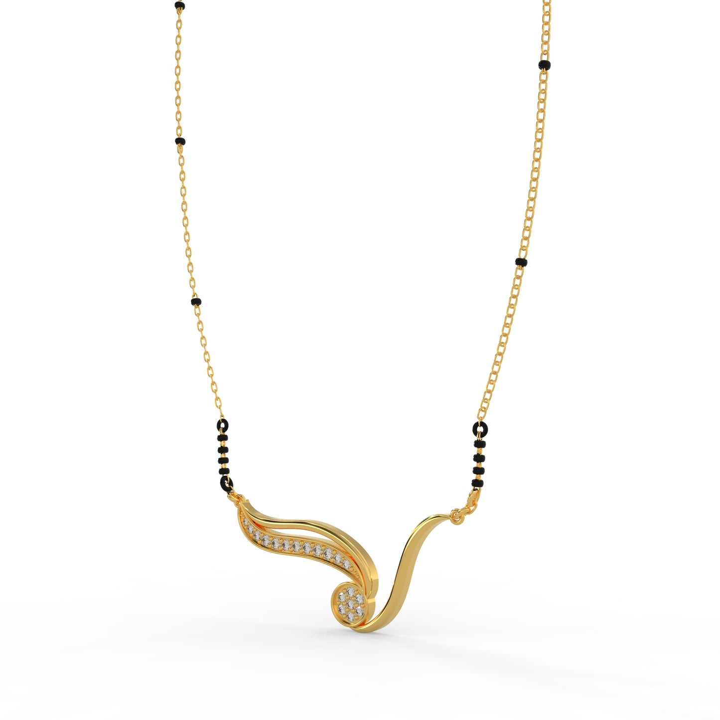 92.5 Silver Elegant Wave Mangalsutra