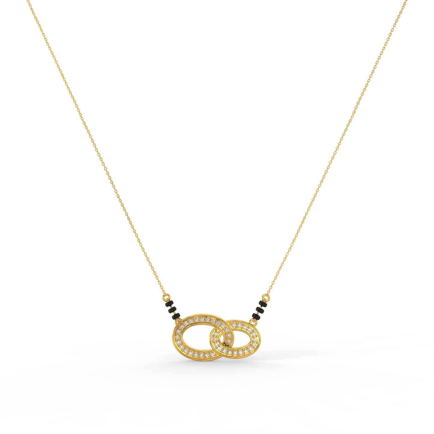 92.5 Silver Dual Infinity Mangalsutra Pendant Necklace