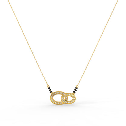 92.5 Silver Dual Infinity Mangalsutra Pendant Necklace