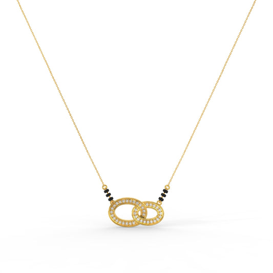 92.5 Silver Dual Infinity Mangalsutra Pendant Necklace