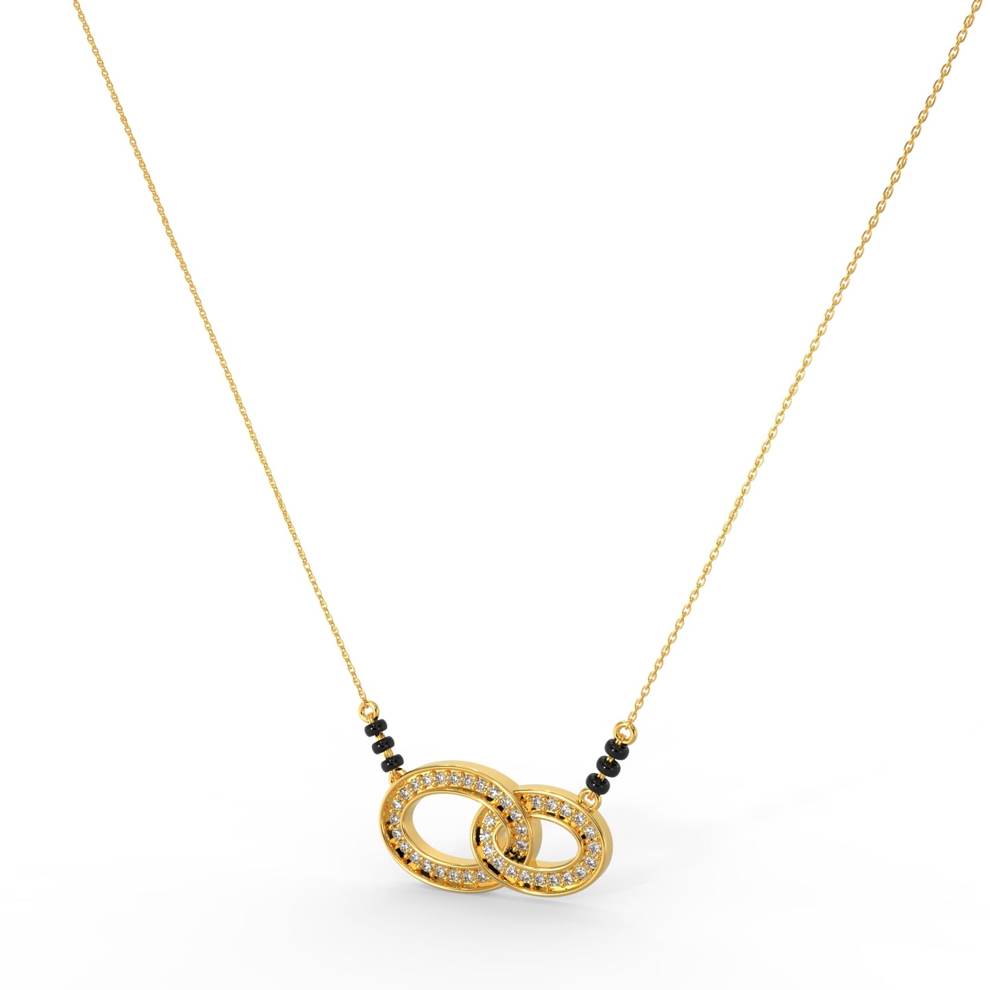 92.5 Silver Dual Infinity Mangalsutra Pendant Necklace