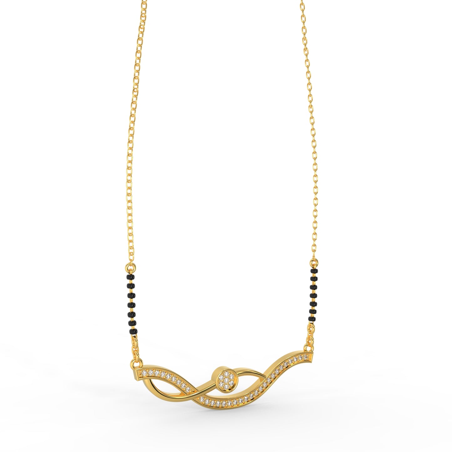 92.5 Silver Graceful Curve Mangalsutra