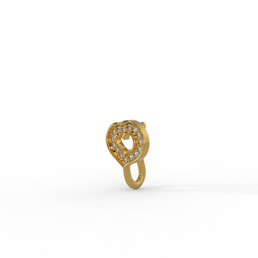 92.5 Silver Hollow heart stone Nosepin