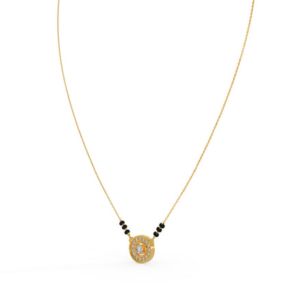 92.5 Silver Circular Stone Mangalsutra Pendant