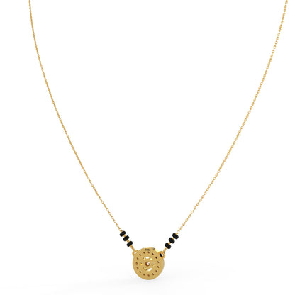 92.5 Silver Circular Stone Mangalsutra Pendant