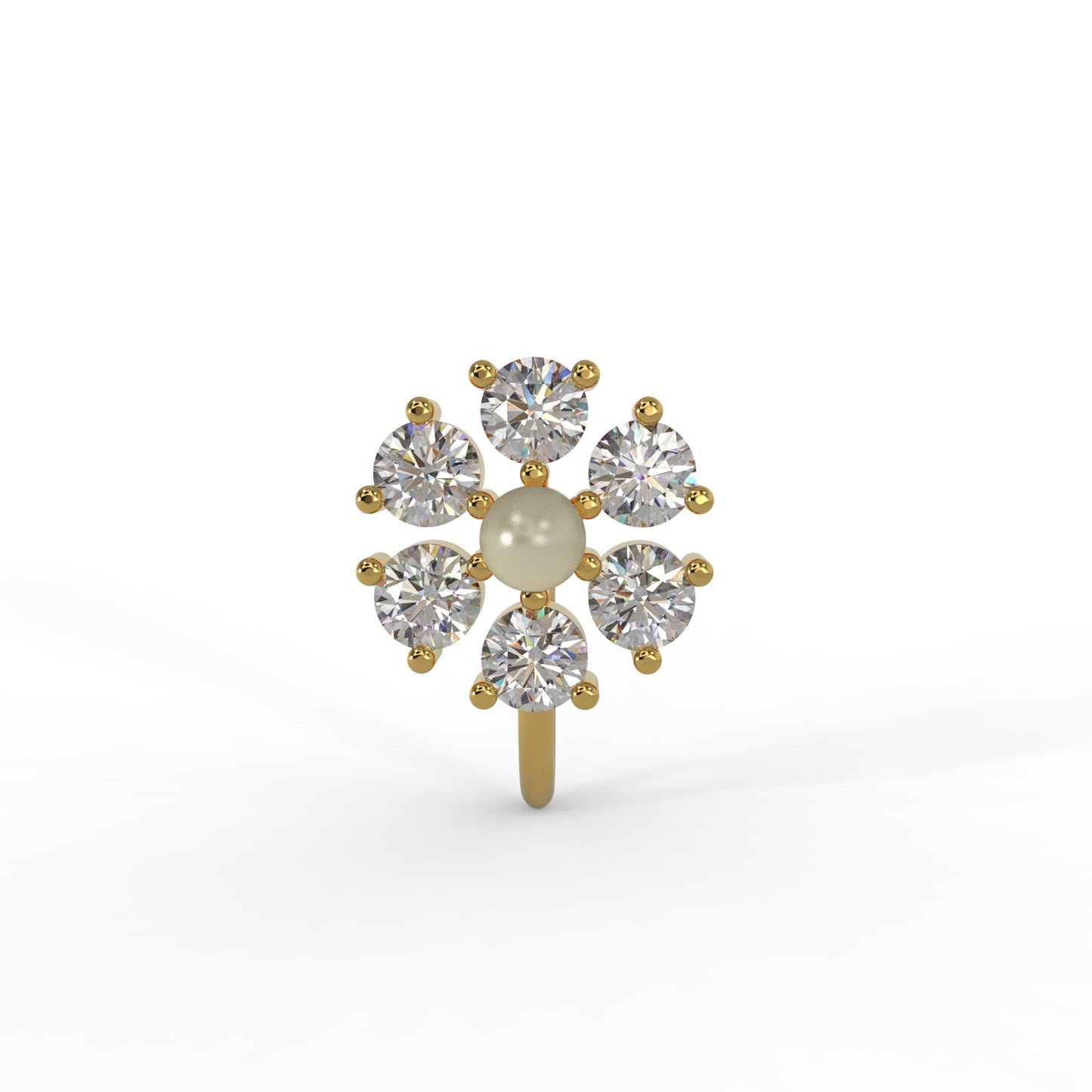 92.5 Silver Swirl 6 stone Nosepin