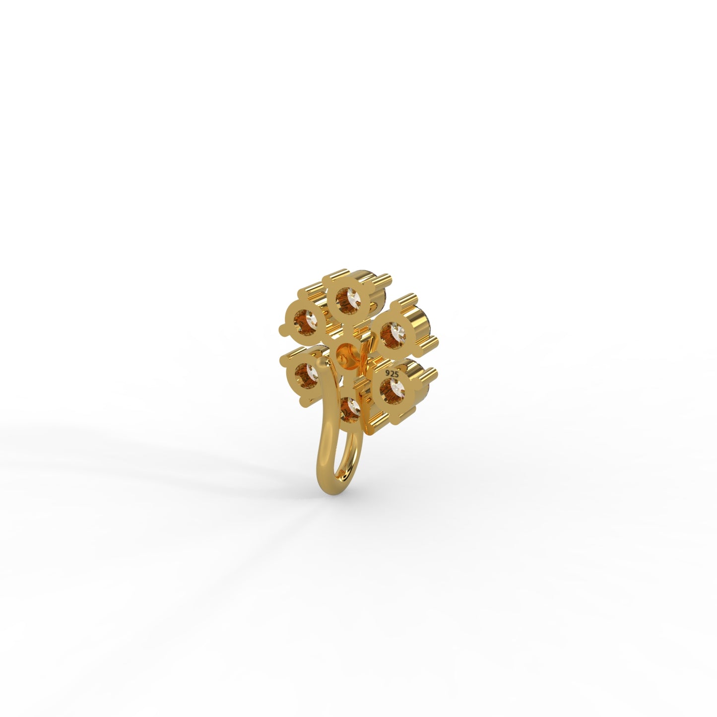 92.5 Silver Swirl 6 stone Nosepin