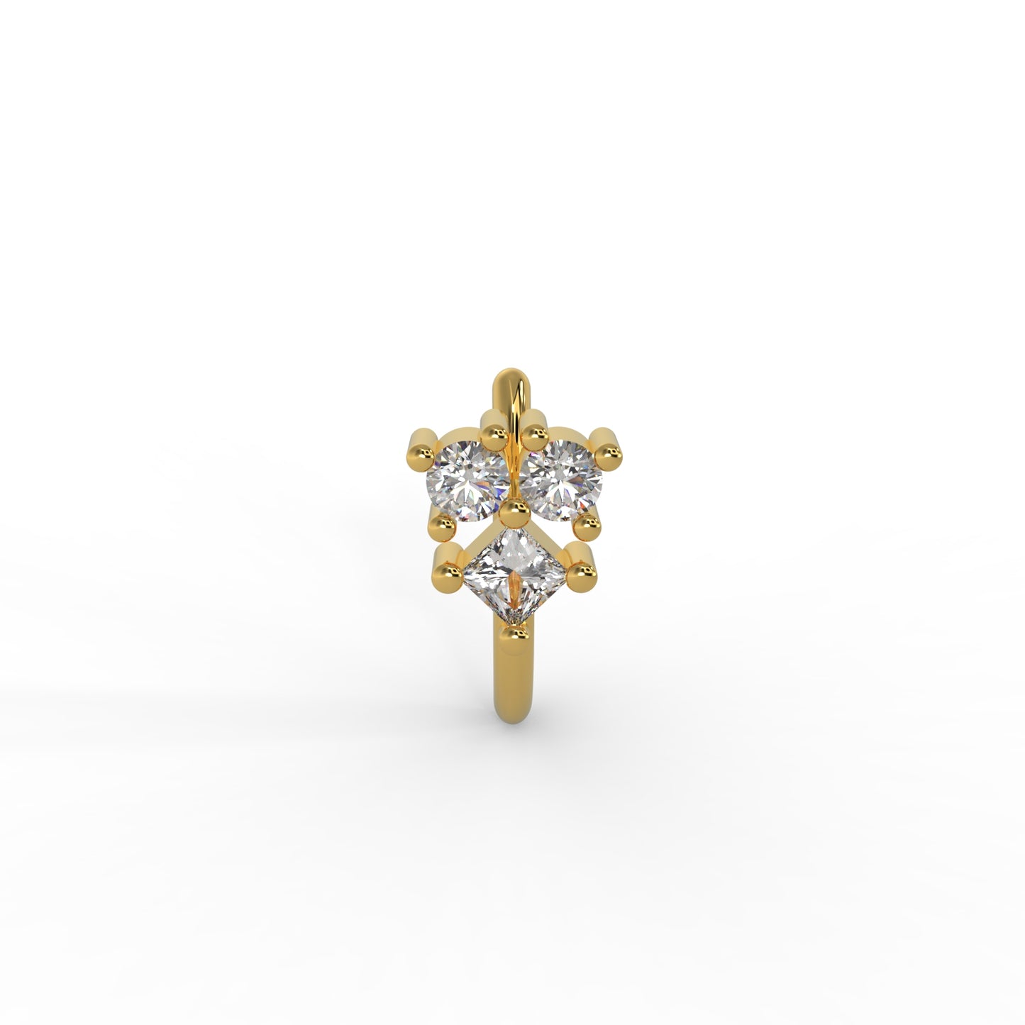 92.5 Silver triangle stone Nosepin