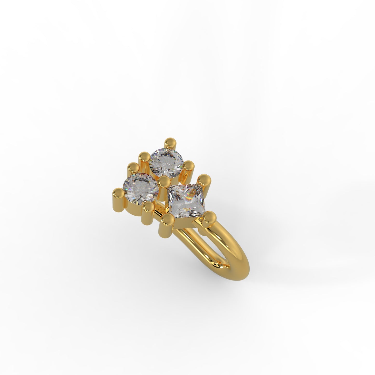 92.5 Silver triangle stone Nosepin