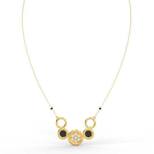 92.5 Silver Circle Harmony Mangalsutra Pendant Necklace