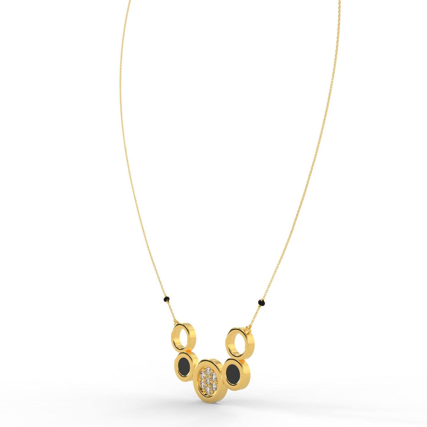 92.5 Silver Circle Harmony Mangalsutra Pendant Necklace