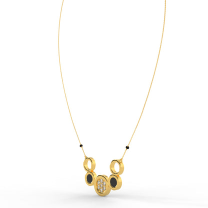 92.5 Silver Circle Harmony Mangalsutra Pendant Necklace