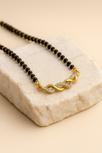 92.5 Silver Infinity Twirl Mangalsutra