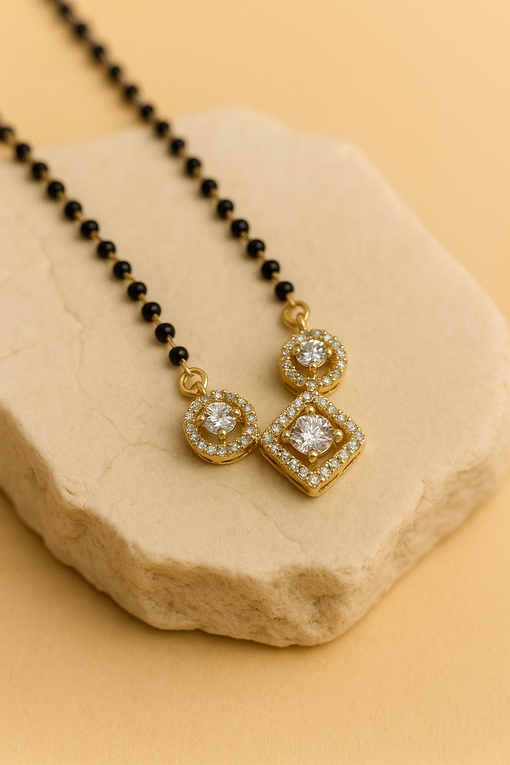 92.5 Silver Trinity Circle & Rectangle Mangalsutra