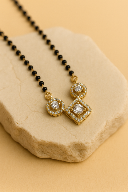 92.5 Silver Trinity Circle & Rectangle Mangalsutra